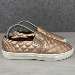 Weeboo Rose Gold Quilted Slip On Sneakers Women Size 8.5 Rose Gold Metallic
